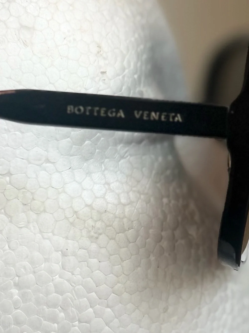 Bottega Veneta Men's Black Shield Sunglasses with Dark Gray Lenses